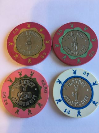 Playboy Atlantic City Casino Chips - Set Of 4