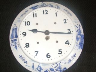 Antique Delft Round Wall Clock