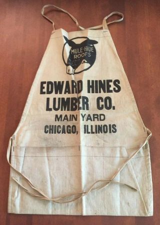 Vintage Edward Hines Lumber Co.  Chicago Apron