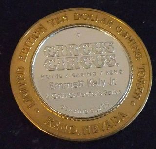 Circus Circus Casino Limited Edition.  999 Fine Silver Strike $10 Gaming Token