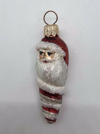 Christopher Radko Christmas Ornament Little Gems Santa Candy Cane