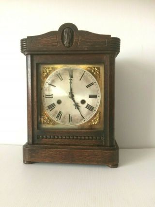 Vintage/antique Wooden H.  A.  C.  Oak Mantel Clock