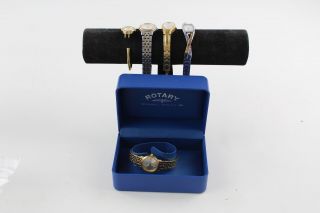 5 X Assorted Vintage Ladies Quartz Wristwatches Inc.  Boxed Rotary,  Seiko