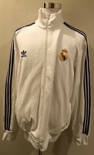Rare Vintage 1990’s Adidas Trefoil Firebird Real Madrid Track Jacket Sz 2xl