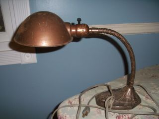 Vintage Faries Mfg Co Decatur Il Cast Iron Gooseneck Lamp