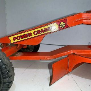 Vintage Marx Toys Orange Power Grader Pressed Steel 3