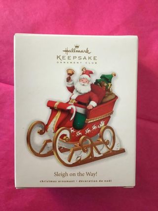 Hallmark Keepsake Ornament 2010 Sleigh On The Way Santa Toys Koc Club Kringle