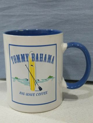 Tommy Bahama Big Wave Coffee Tea Mug Cup Ceramic Blue White