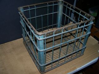 Vintage Steel Milk Crate United Steel Wire Co Miller Rd Square Crate 13x13x11