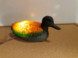 Vintage Amber Colored Glass Duck Table Lamp/night Light