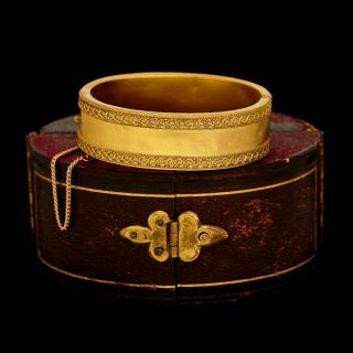 Antique Vintage Nouveau 14k Gold Filled Gf Rope Twist Wedding Bangle Bracelet