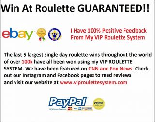 Vip Roulette System.  Best Roulette Strategy On Ebay Guaranteed Results