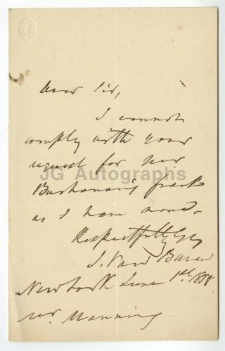 John Van Buren - Attorney General Of York - Signed Letter (als)
