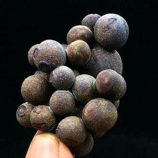 66g Newly Discovered Natural Multicolored Spherical Pyrite Cluster Specimen