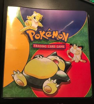 Vintage Nintendo Pokemon 3 Ring Binder Snorlax Mew Fast