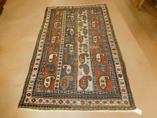 Antique Caucasian Rug Wool Carpet 4 