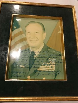 Signed Photo Of 4 Star General Frederick C.  Weyand To The Wife Of General Vogt