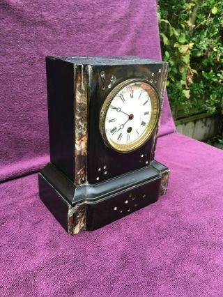 Vintage Antique Victorian French Slate Marble Mantel Clock c1890 3