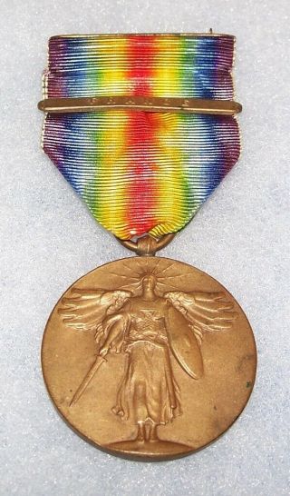 Wrap Brooch Ww1 Aef U.  S.  Victory Medal W/ France Clasp