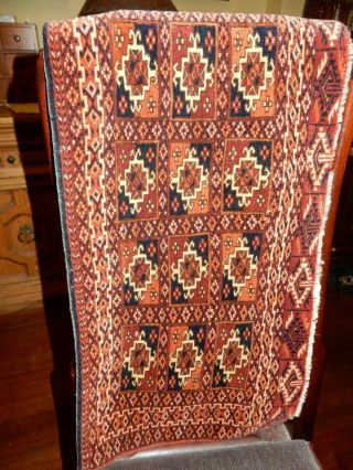 Antique Tekke Oriental Caucasian Turkoman Turkmen Carpet Rug Torba Chuval