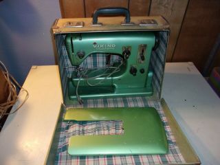 Vintage Husqvarna Viking Automatic Green Sewing Machine