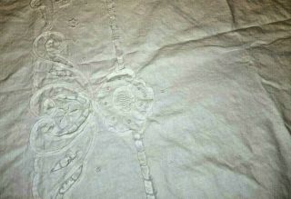 Vintage Battenburg Lace Tablecloth 110 " X 66 " Crisp White And Meticulous