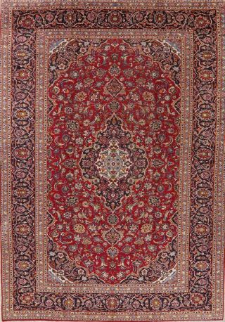 9x12 Vintage Traditional Floral RED Area Rug Hand - Knotted Oriental Wool Carpet 2