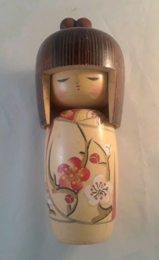 Japanese Kokeshi Doll Kimono Wood Wooden Girl Figure Hand Painted