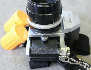 Vintage Nikon F SLR 35mm Film Camera w/ Micro - Nikkor Auto 1:3.  5 55mm Lens 3