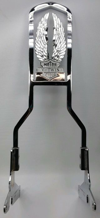 Vintage Harley Davidson Tall Sissy Bar Backrest Chrome Shovelhead Ironhead Chopp