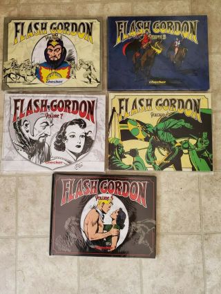 Flash Gordon Volume 2,  4,  5,  6,  & 7 Alex Raymond Checker Press Hc