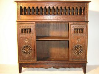 Large Breton Quimper French Antique doll furniture closed bed/Armoire,  Trunk 3