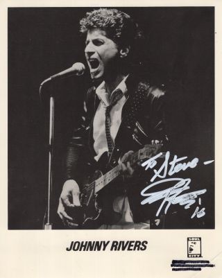 Johnny Rivers Hand Signed 8x10 Photo Awesome In Concert Pose To Steve