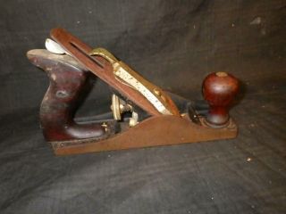 Antique Stanley Bailey No 4 Bench Plane Tool Complete Woodworking Wood K