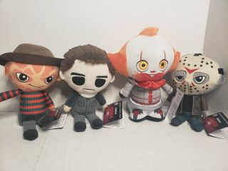 Funko Horror Plushies Freddy Pennywise Jason Voorhees Michael Myers (4 Pc Set)