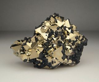 Pyrite Crystals With Sphalerite From Huanzala - Peru