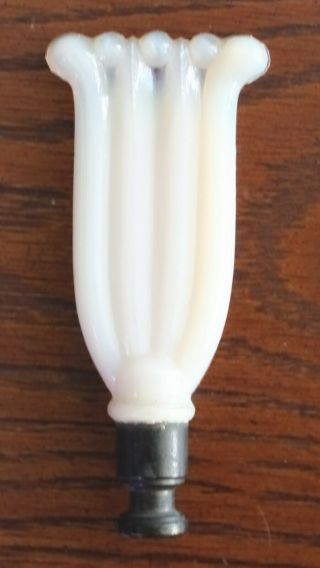 Vintage 1940 ' s ALADDIN ALACITE Electric Lamp Glass Finial Opalescent Moonstone 3