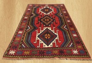 Authentic Hand Knotted Persiann Kurdish Wool Area Rug 6 X 4 Ft (989)