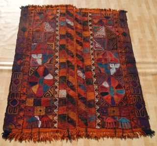 Orange Kilim Rug Arabic Wool Hand Woven Rectangle 30,  Handmade Area Rugs 5x6ft