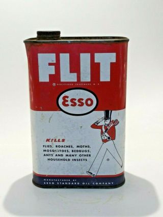 Vintage Flit Insecticide Esso Standard Oil Company Pest Insect Bug Can