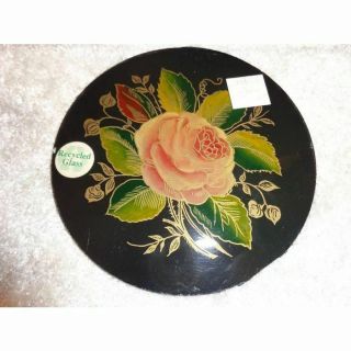 5 - 1/8 " Round Rose Reverse Painted Clock Glass