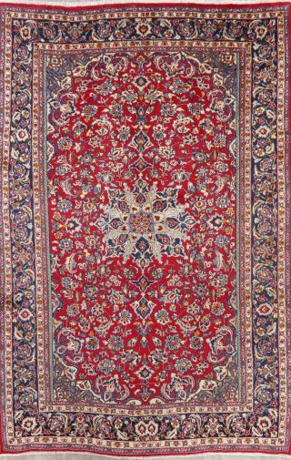 Traditional Floral Oriental Area Rug Wool Hand - Knotted Medallion Red Carpet 7x11