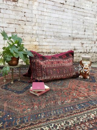 Vintage Floor Cushion Seat Afghan Kilim Rug/carpet Mid Century Boho Eastern