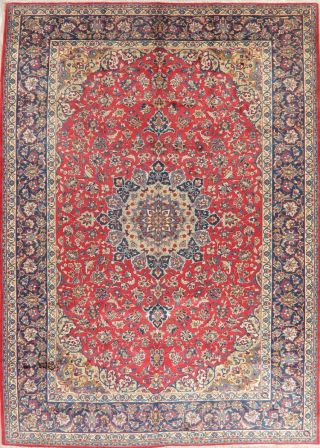 LABOR DAY DEAL Vintage Traditional Floral RED Najafabad Area Rug Hand - made 10x13 2