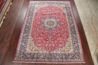 LABOR DAY DEAL Vintage Traditional Floral RED Najafabad Area Rug Hand - made 10x13 3