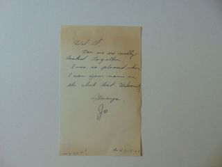 Vintage " Model " Jo Morrow Hand Written Letter Dated 1960 Todd Mueller