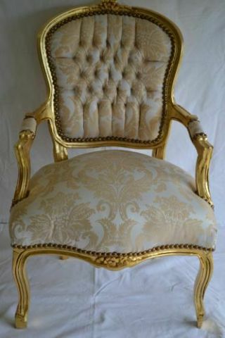 Louis Xv Arm Chair French Style Chair Vintage Furniture White And Gold