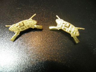 Pair Post Wwi Pre Wwii Us Army Infantry Tank Collar Officer Insignia A.  E.  Co