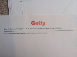 Vintage Collectible Getty Oil Letter Stationary Paper 2