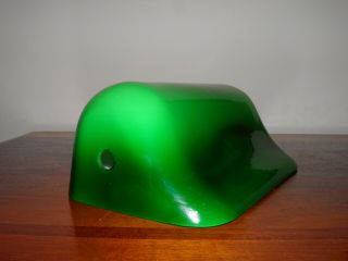 Vintage,  Emerald Cased Green Glass,  Banker Student/table Lamp Shade.
